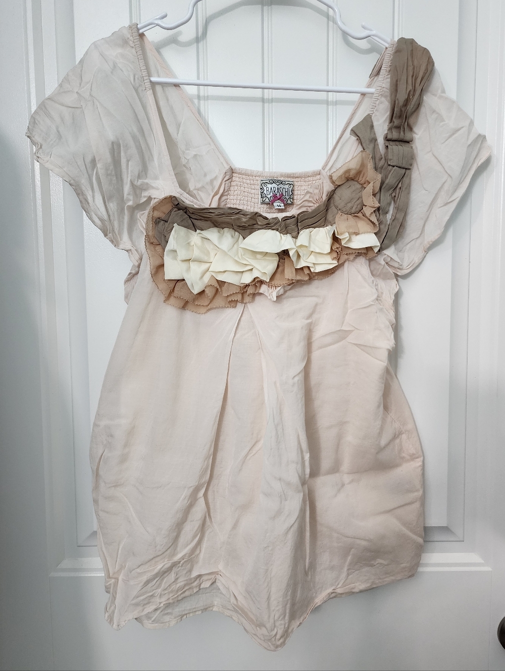 Anthropologie Baraschi Ruffled Top, Size 14